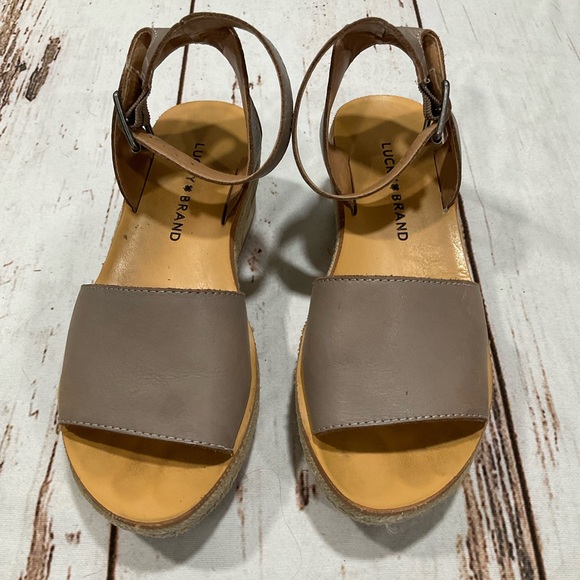 Lucky Brand Shoes - LUCKY‎ BRAND TAUPE LEATHER ESPADRILLES SANDALS